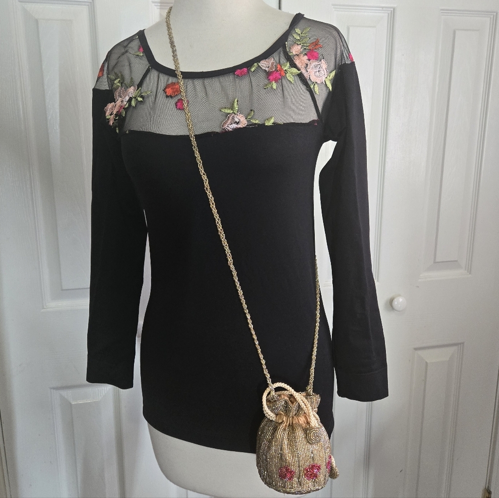 Inge Christopher Beaded Drawstring Mini Crossbody - image 1